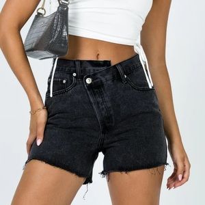 princess polly criss cross denim shorts